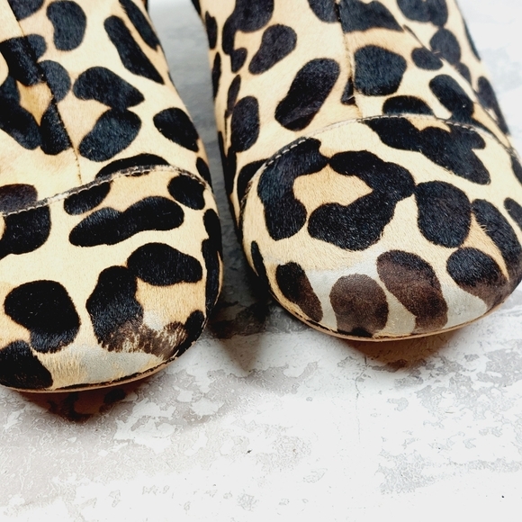 Halogen Black & Brown Leopard Printed Block Heel Ankle Boots C1049 - Picture 14 of 16